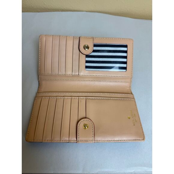 Kate Spade New York Black Pebbled Leather Continental Wallet Bifold Zip Coin Poc - Picture 5 of 8